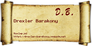 Drexler Barakony névjegykártya